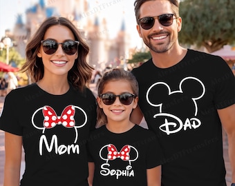 Benutzerdefinierte Disney Mickey und Minnie Familien passende Shirts, Disney Gruppen Shirts, Disney Familien Shirts, Disneyworld Shirts, Magic Kingdom Shirts