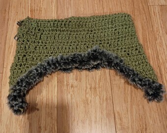 Bonnet au crochet vert