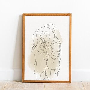 Wedding Gift For Her One Line Drawing Portrait From Photo Gift For Him Custom Couple Gift Anniversary Gift Personalized Last Minute Gift