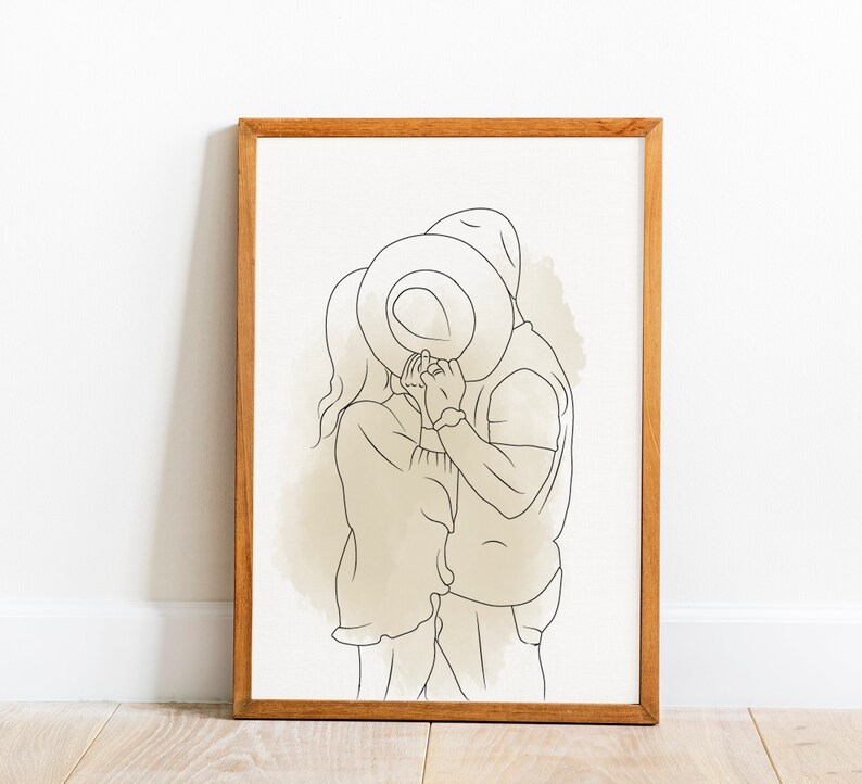 Wedding Gift For Her One Line Drawing Portrait From Photo Gift For Him Custom Couple Gift Anniversary Gift Personalized Last Minute Gift