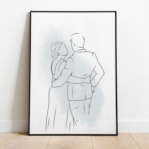 Last Minute Gift One Line Drawing Couple Gifts Line Art Portrait From Photo Personalized Gift For Her Wedding Anniversary Mothers Day Gift