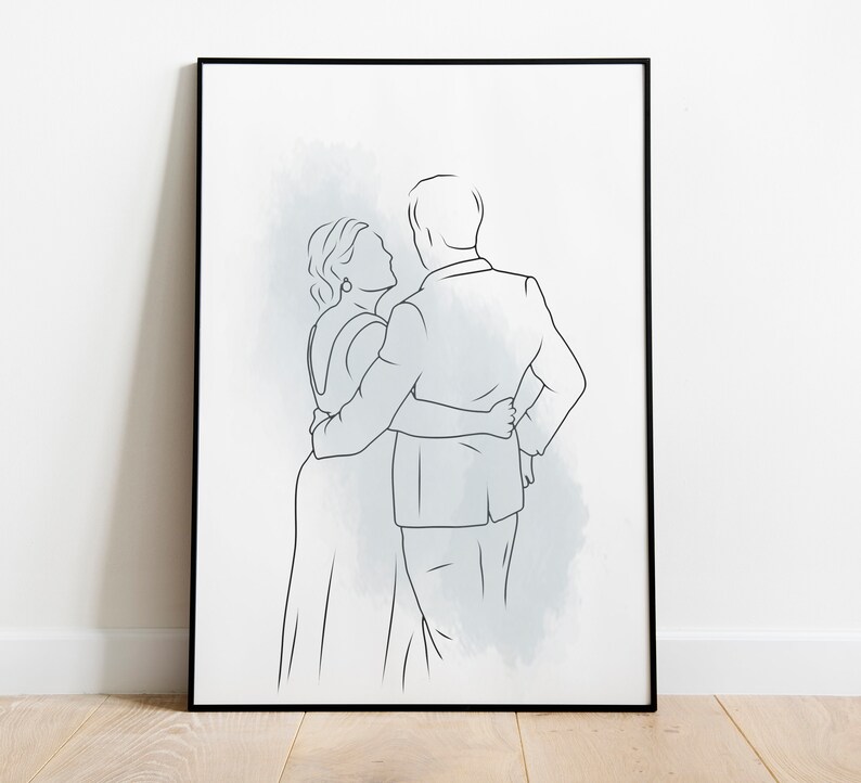 Last Minute Gift One Line Drawing Couple Gifts Line Art Portrait From Photo Personalized Gift For Her Wedding Anniversary Mothers Day Gift