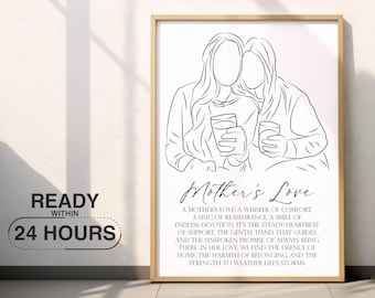 Regalo personalizzato per la festa della mamma per la mamma Regalo personalizzato per la mamma Regalo di compleanno Regalo per la sua idea regalo unica Ritratto senza volto da foto artistiche