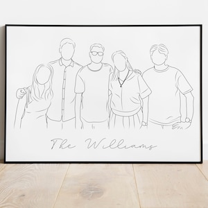 Mothers Day Gift For Mom Faceless Portrait Custom Gift For Mama One Line Drawing Gift For Her Unique Gift Idea Portrait From Photo Wall Art