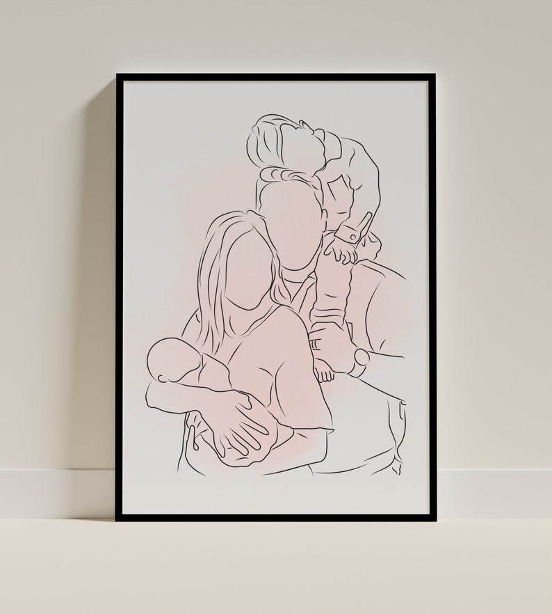 Dear Mom Letter Hand Drawn Mothers Day Gift One Line Drawing Gift For Mom Line Art Portrait From Photo Personalized Gift For Her Letter Note