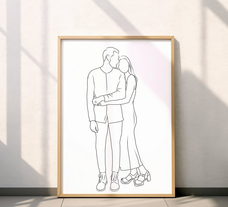 Last Minute Gift One Line Drawing Couple Gifts Line Art Portrait From Photo Personalized Gift For Her Wedding Anniversary Mothers Day Gift