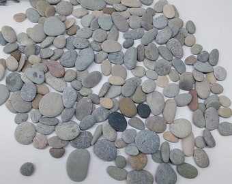 Bulk Of 200 Small Smooth Flat Thin Pebbles For Craft.Natural Beach Stones 6-18 mm (0,23''-0,7'')