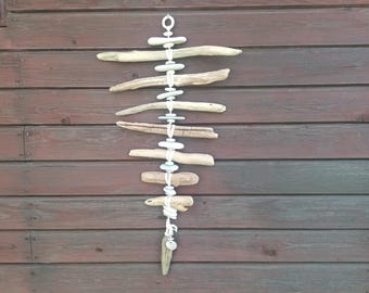 Driftwood And Sea Stones Decor. Driftwood And Sea Rock Wall Decor.Natural Beach Stone And Driftwood Wall Art.Coastal Rustic Home#13