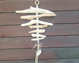 Driftwood And Sea Stones Decor. Driftwood And Sea Rock Wall Decor.Natural Beach Stone And Driftwood Wall Art.Coastal Rustic Home#12