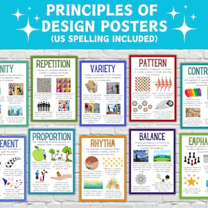Principles of Design Classroom Posters - Art Classroom Posters - Elementary School Posters - Art Teaching Posters