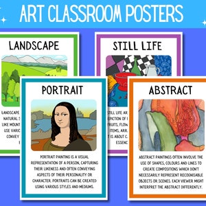 Art Room Poster Bundle, Art Style Posters, Posters for Art Classroom, Art Teacher Posters, Teaching Posters