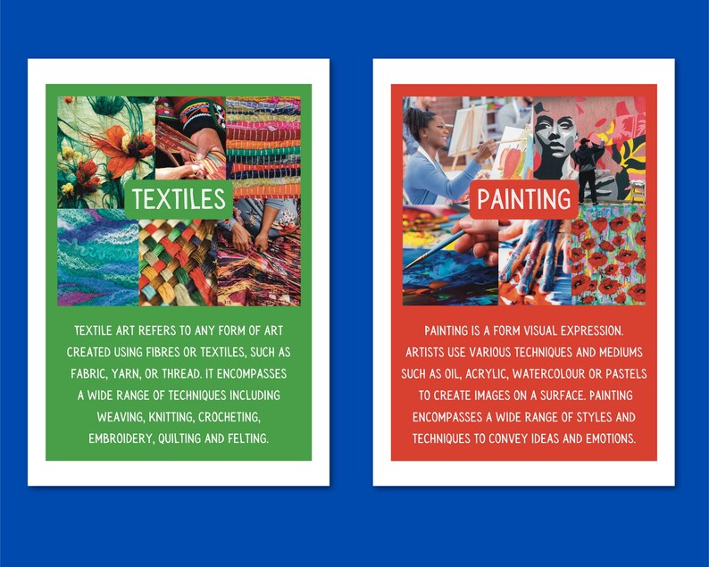 Promoting Textiles Poster Art Classroom Posters, Media Information Posters for Art Class, Bright ...