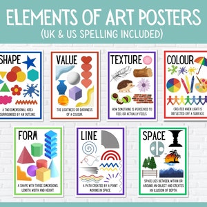Elements of Art Posters, Art Classroom Decor, Printable Download, Art Class Posters