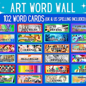 Art Word Wall - Art Classroom Decor - Art Classroom Posters - Art Teaching Resource