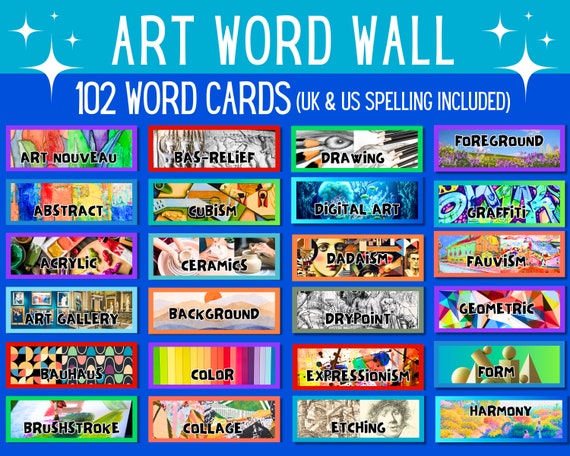 Art Word Wall - Art Classroom Decor - Art Classroom Posters - Art