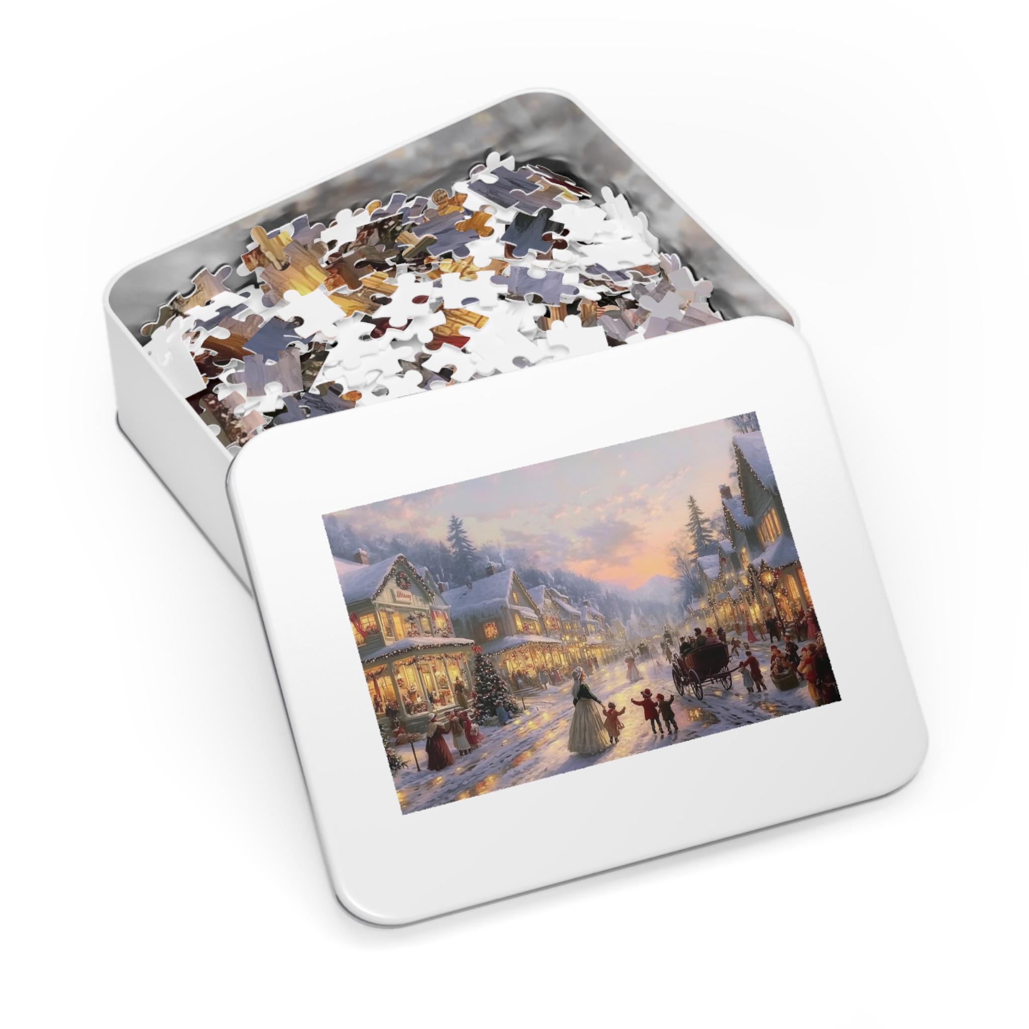 Cloudberries Christmas 1000 Piece Jigsaw Puzzle - 3D Effect Santa Scene With Included 3D Glasses | Festive Holiday Puzzle