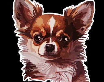 Long Hair Chihuahua Sticker