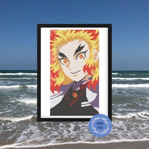 Rengoku Demon Slayer Cross Stitch Pattern