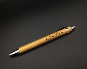 Personalized wooden ballpoint pen with desired engraving