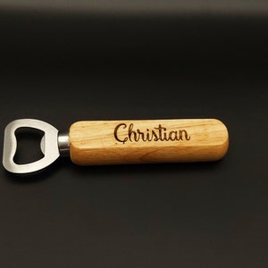 Engraved wooden bottle opener | beer opener | personalized bottle opener