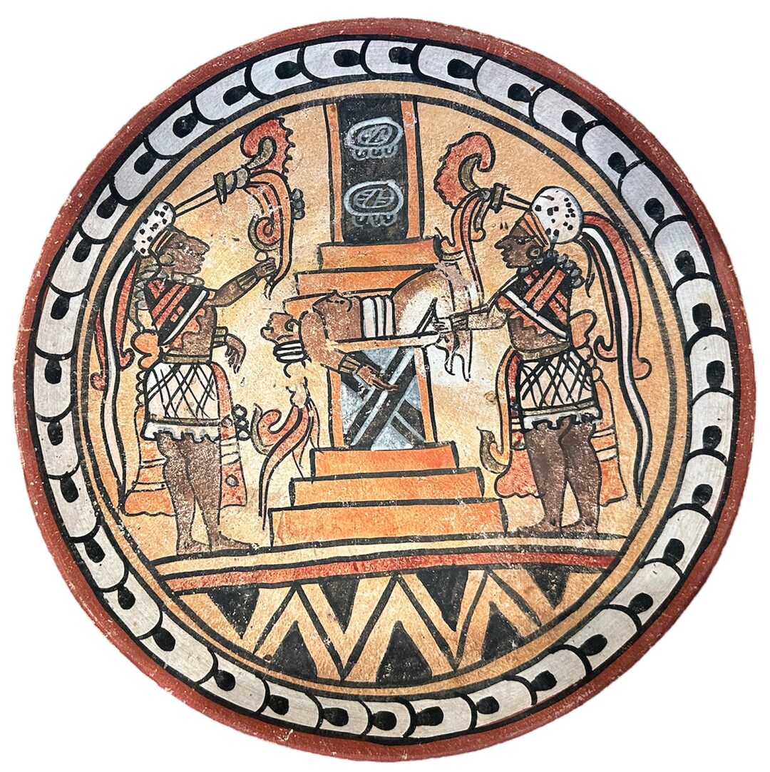 Vintage Terracotta/ceramic Aztec Mexican Wall Hanging Plate - Etsy
