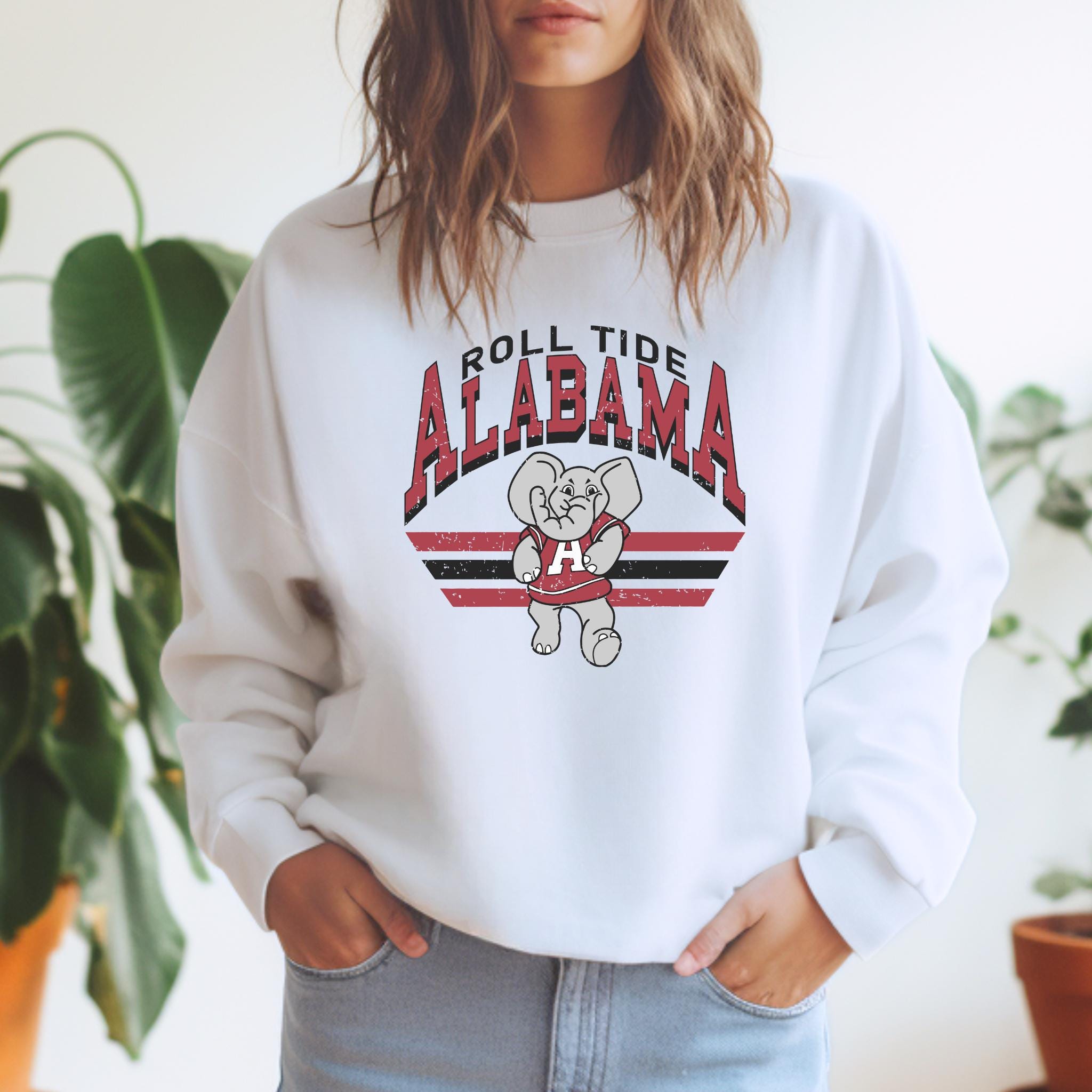 Retro Alabama Football Crewneck Sweater, Women&#39;s Sweater, Alabama Football, Game Day Outfit, University of Alabama, Roll Tide, Cute Alabama