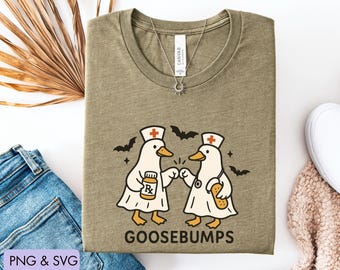 Spooky Goosebumps, Halloween Nurse Silly Goose, Goose Halloween Png, Nicu Nurse Shirt, Boo Boo Crew Nurse, Halloween Nurse Png Svg, ER nurse