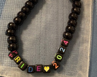 Pride 2024 Bracelet | Pony Beads | Stretch Bracelet | LGBTQIA | Great Gift Idea