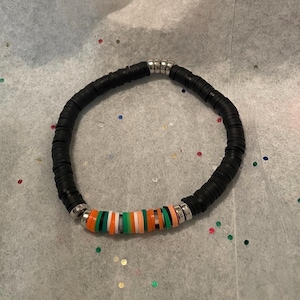 Go Rattlers | Black and Confetti | Florida A&M | FAMU | Team Spirit Bracelets | Confetti Heishi | Sports Team | Gift