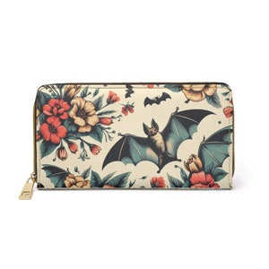 Cartera Spooky Lover, accesorios de estilo cottagecore gótico, monedero de bruja, accesorio de Halloween, tarjetero con forma de murciélago, Dark Academia