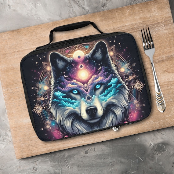 Celestial Wolf Insulated Lunch Box: Cosmic Meal Accessories
