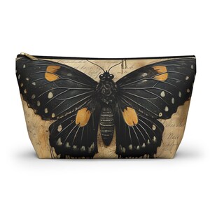 Vintage Black Moth Dark Academia Accessory Pouch Pencil Case Makeup Organizer Bag Witchy Craft Pouch Gift For Her Cottagecore Floral