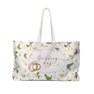 Vintage Magnolia Hochzeitstasche, Vottagecore Weekender Tasche, Brautgeschenke, Hochzeitstag Must Haves, Empfangszubehör, besonderer Anlass