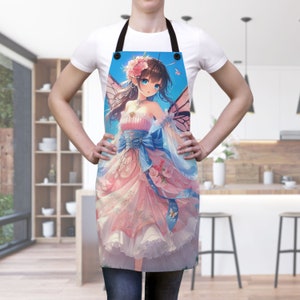 Magical Fairy Apron, Anime Girl Designs, Fantasy Home Decor, Fairy Kitchen Apron, Full Print High Quality Apron, Magic Summer Fairy