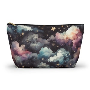 Watercolor Starry Case, Goth Pencil Case, Sky Pencil Case, Goth Travel Bag, Pastel Travel Bag, Goth Makeup Bag, Gift For Goth, Witchy Pouch