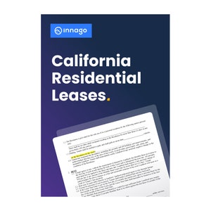 May include: A blue and white document with the title "California Residential Leases." The document contains legal information about residential leases in California.
