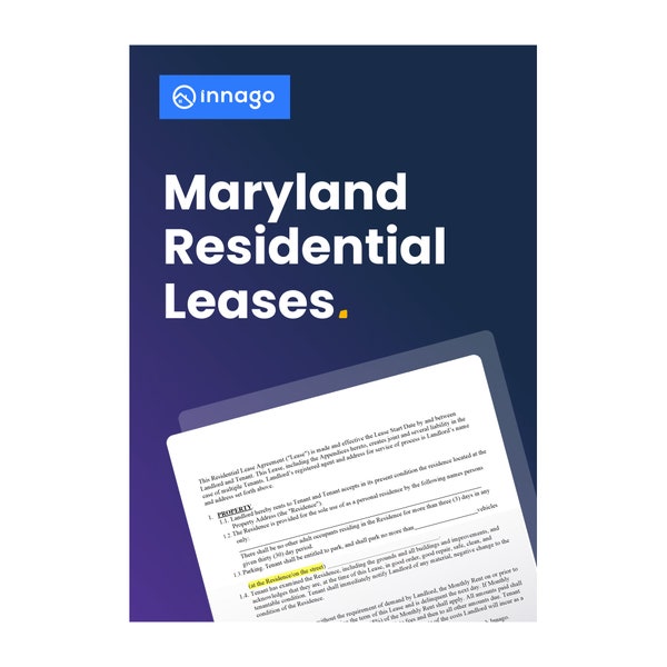 Maryland Residential Lease Form (Downloadable, Printable)