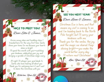 Elf Arrival Letter | First Time Elf Arrival Letter | Elf Goodbye Letter | Elf Hello Christmas Letter | Elf Letter Editable Canva Template