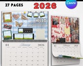 2026 Custom Calendar Template | Canva Editable Monthly | DIY Collage wall Calendar with Pictures Customizable | Digital download