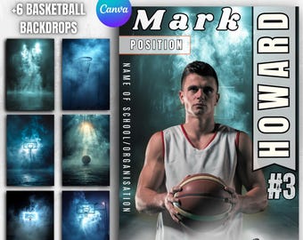 Basketball Player Poster Template: DIY Editable Canva Design