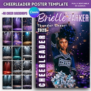 Cheerleading Poster Template: Senior Cheer Team Banner (Canva)