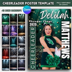 Cheerleader Poster Template: Senior Cheer Team Banner (Canva)