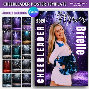 Cheerleading Poster Template: Senior Team Banner (Canva Editable)