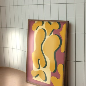 Groovy forma abstracta arte de pared descarga digital arte cartel impresión retro funky decoración del hogar, decoración del dormitorio, oficina, estética psicodélica