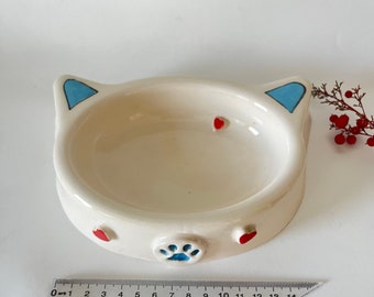 Handmade ceramic cat food bowl, special for your cat..
