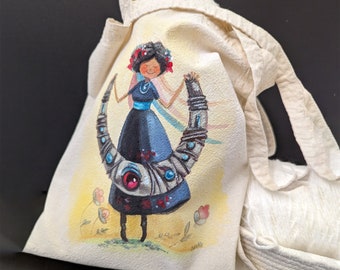 Original Painting on fabric | Bag | Ukrainian traditions |  Aesthetic | Gift to her | Designer bag | Cotton Shopper