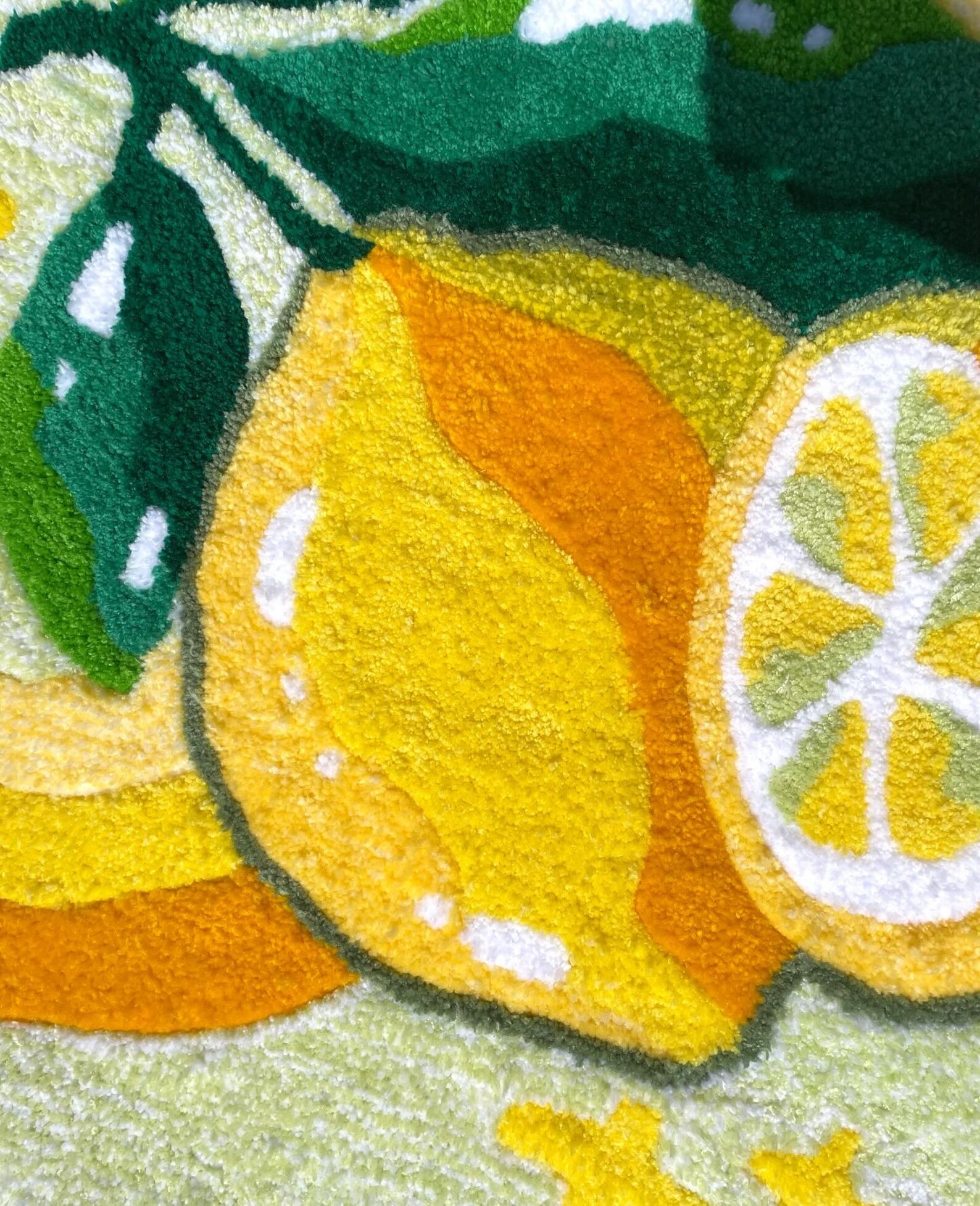 Lemon Tufted Rug Hand Tufted Fruit Rug Handmade Lemon Carpet Tufted ...