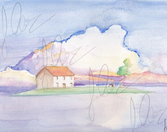 4 x 6 | 11 x 8.0625 | Art Print | Studio Ghibli Fan Art, Spirited Away | The House by the Tracks | Anime Art Print Postcard