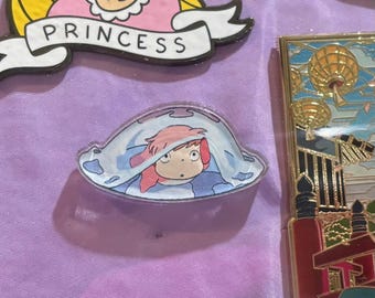 Ponyo Acrylic Pin | Studio Ghibli Fan Art | Anime Art | 1.25 by 0.5 inches