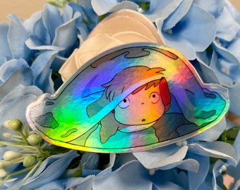 Ponyo Holographische Vinyl-Aufkleber | Studio Ghibli Fan Art | Anime Kunst | 1,5 auf 3 Zoll